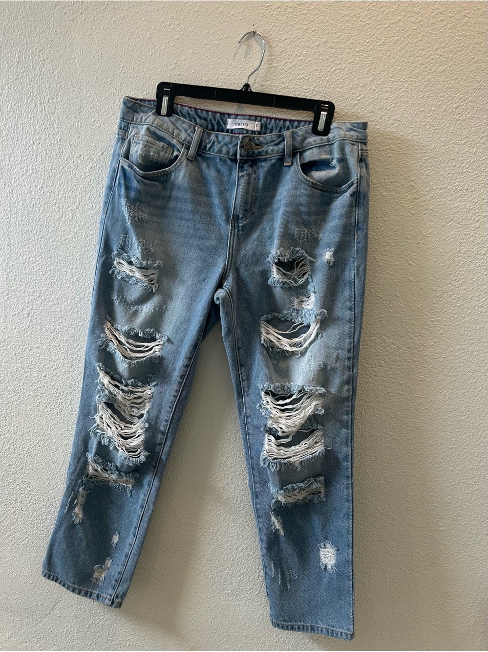 Cello Ripped Light Blue Boyfriend Jeans